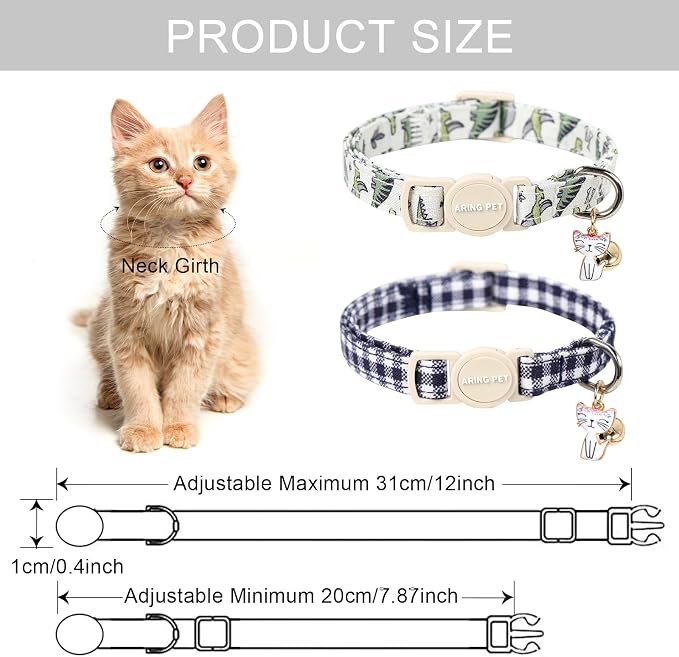 ARING PET 2 Pack Cat Collar-Cute Cotton Cat Collar - Image 5