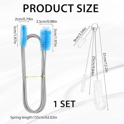 79” Flexible Pipe Cleaner Brush Set, Dual-Ended and Extra-Long Stainless Steel - Image 3