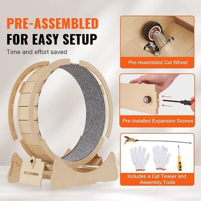 VEVOR Cat Exercise Wheel, Large Cat Treadmill Wheel - Image 5
