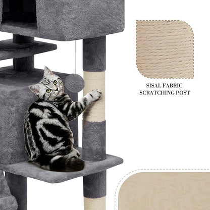 Athena Collection Cat Tree, 54 Inch Cat Tree Tower - Image 6