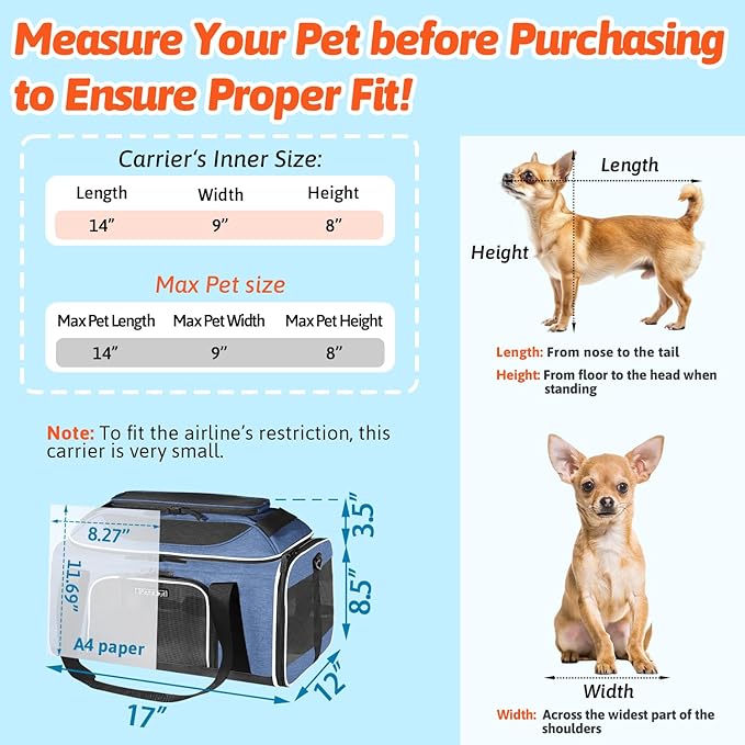 Petskd Top-Expandable Pet Carrier 17x12x8.5 Inches JetBlue Allegiant Spirit - Image 3