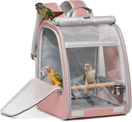 Bird Carrier Backpack, Portable Travel Bird Cage by UOOPET