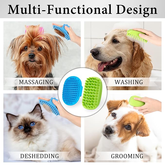 2PCS Dog Bath Brush with Adjustable Handle, Suitable - Image 5