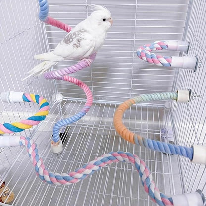 3pcs Nopikku Gradient Bendable Bird Rope Perches Climbing Rope Toys Fun Bird - Image 9