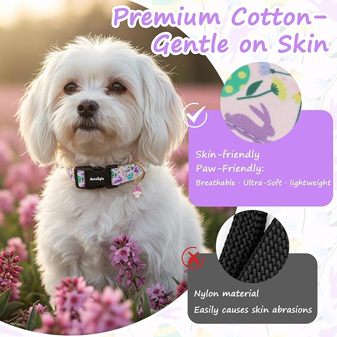 Easter Dog Collar, Spring Easter Egg Print Dog Collar - Image 4