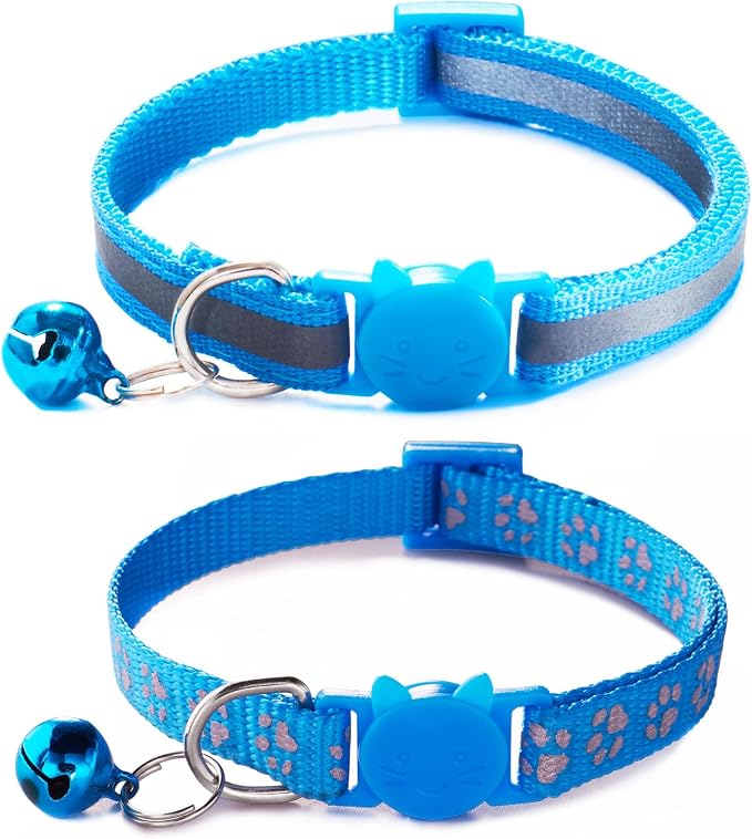 Sky Blue Reflective Cat Collar by HimyBB