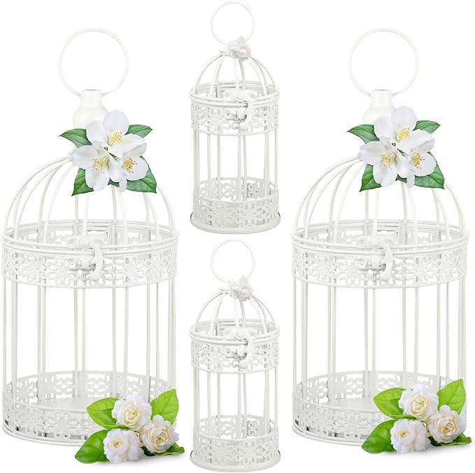 Sliner 4 Pcs Birdcage Candle Holder Valentine Decorative Bird Cages by Sliner