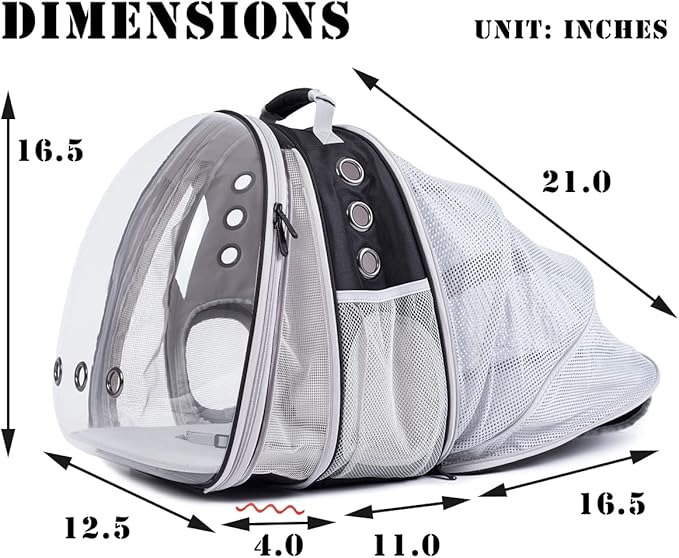 Dual Expandable Cat Backpack Carrier, Fit up to 20 lbs, Expandable Pet Carrier - Image 3