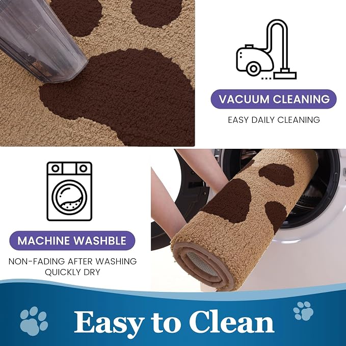 Buganda Dog Door Mat for Muddy Paws, Absorbent Dirt Trapper Washable Indoor - Image 7