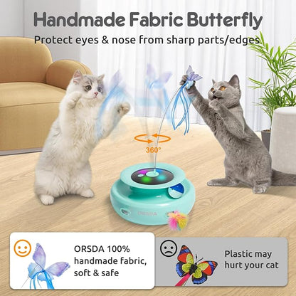 ORSDA Cat Toy, 3-in-1 Automatic Interactive Electronic Moving Ambush Feather - Image 4