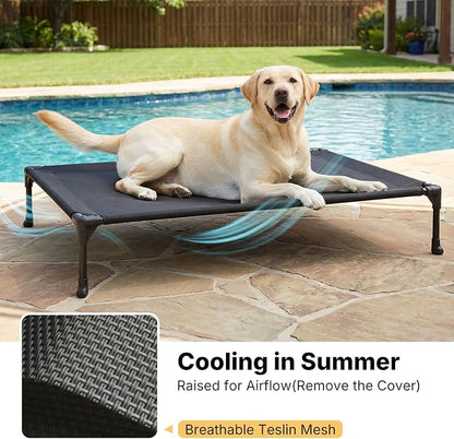 Veehoo Elevated Dog Bed with Waterproof Cushion Mat, Cooling Raised Dog Beds - Image 5