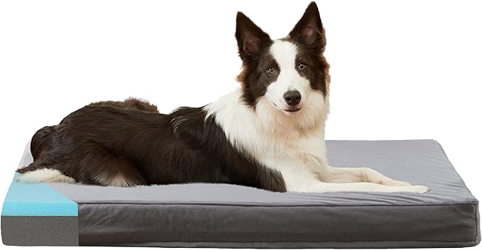 Orthopedic Memory Foam Bed for Large Dogs, Waterproof Cooling Pet Mats for Crate by ABETTERLIFEWITHPET