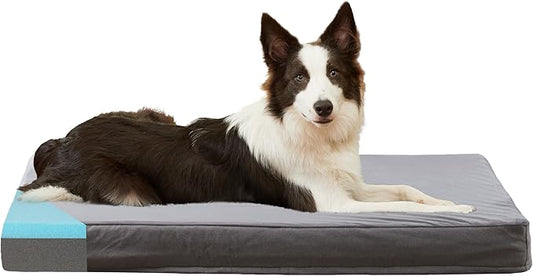 Orthopedic Memory Foam Bed for Large Dogs, Waterproof Cooling Pet Mats for Crate by ABETTERLIFEWITHPET