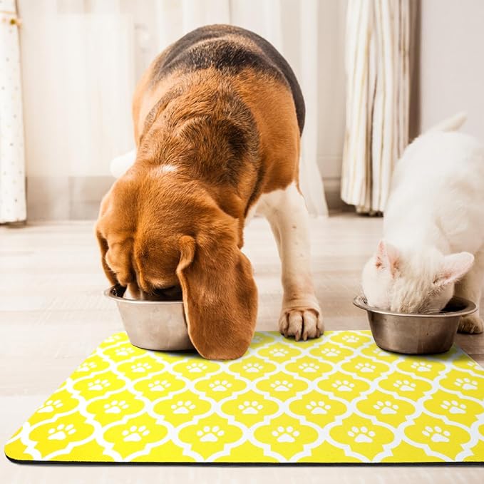 Dog Food Mat 16X24 Inch Pet Feeding Absorbent Mats - Image 7