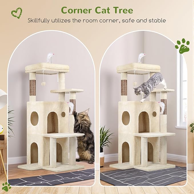 Globlazer Cat Tree Tower for Indoor Cats, 50-inch Adult Cat Tree House for - Image 2