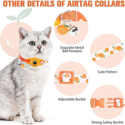 BINGPET AirTag Cat Collar with Bells, Upgraded Safety Elastic Cat Collar with - Image 5