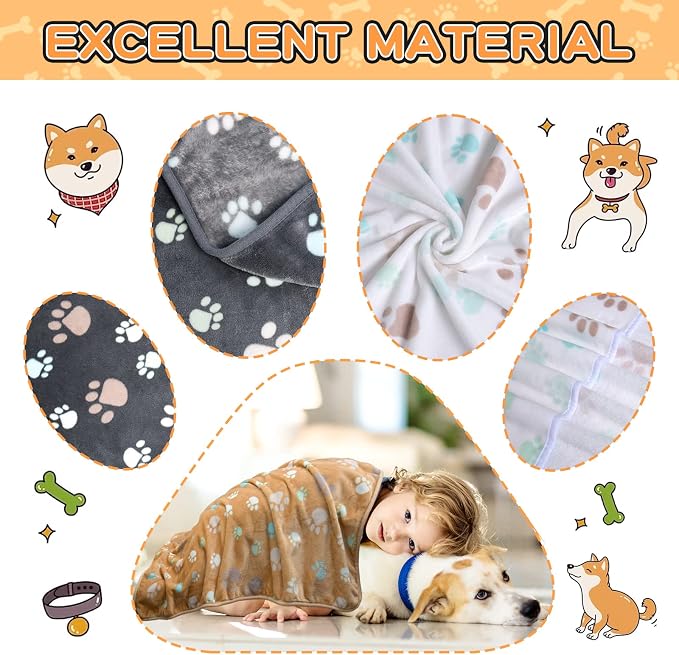 Rezutan Dog Blanket for Large Dogs, Upgraded 3 Pack Dog Cat Flannel Blankets - Image 3