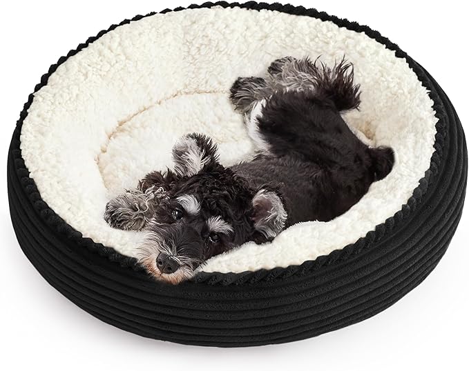 Love's cabin Round Donut Cat and Dog Cushion Bed, 25in Pet Bed by Lovescabin