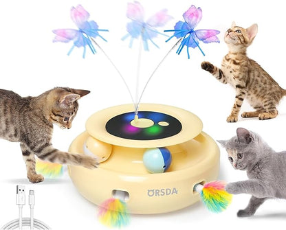 ORSDA Cat Toy, 3-in-1 Automatic Interactive Electronic Moving Ambush Feather by ORSDA
