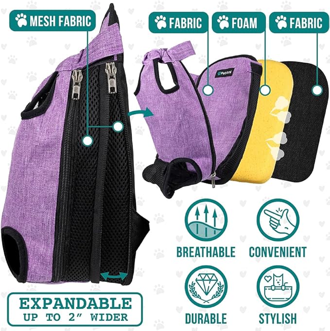 PetAmi Dog Carrier Backpack, Adjustable Pet Cat Front Carrier Backpack - Image 3