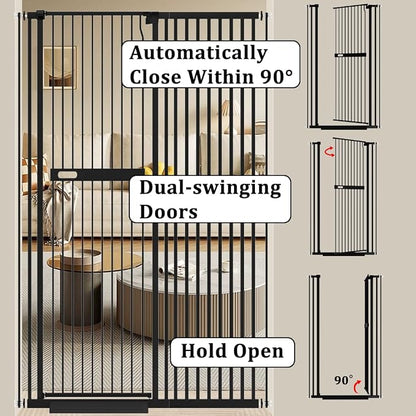 WAOWAO 71" Extra Tall Cat Pet Gate 29.92-37.79" Wide Pressure Mounted Walk - Image 5