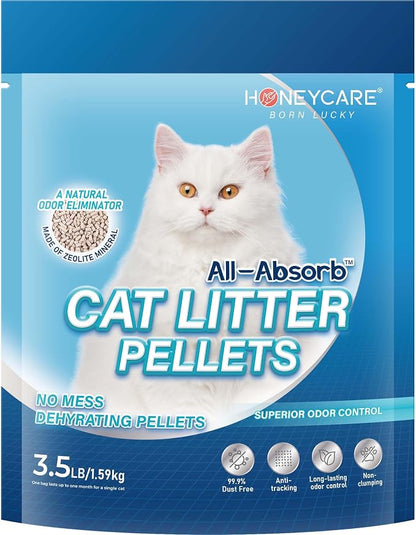 Honey Care All-Absorb Cat Litter Pellets, Long-Lasting Odor Control by HoneyCare