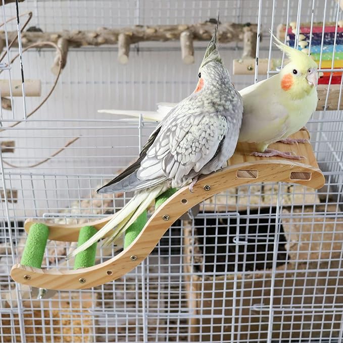 Bird Ladder Bridge, Wooden Pet Parrot Hamster Climbing Ladder Toys, Pet Bird - Image 2