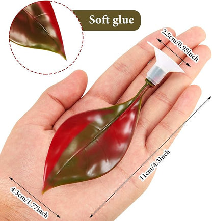 WILLBOND 2 Pcs Red Silicone Betta Fish Bed Leaf Hammock Betta Fish Tank - Image 2