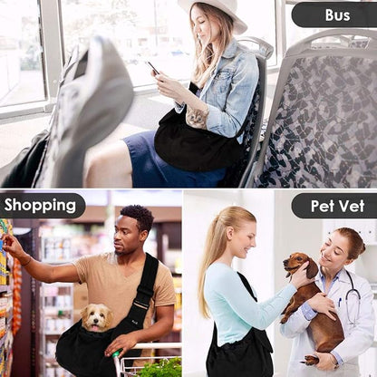 Lukovee Dog Sling Carrier, Hard Bottom Support & Adjustable Soft Padded - Image 6