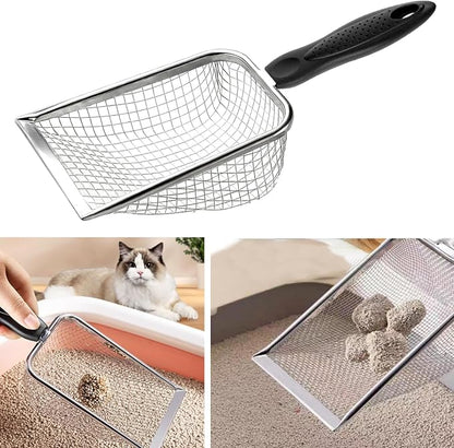 itPlus Cat Litter Scoop, Stainless Steel Cats Sturdy Mesh Scooper Kitty Litter - Image 6