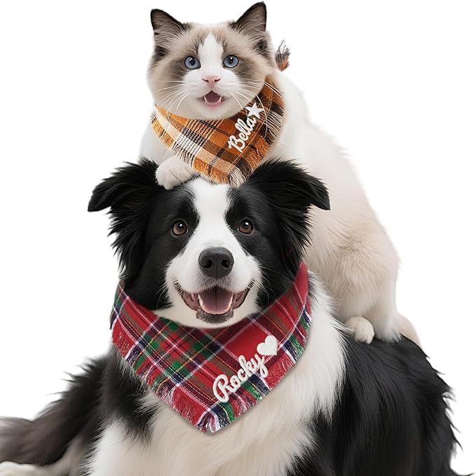 Personalized Dog Gifts with Embroidered Name Custom Dog & Cat Bandana by Duckbe