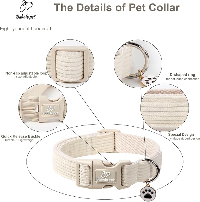 Cute Corduroy Dog Collar - Image 3