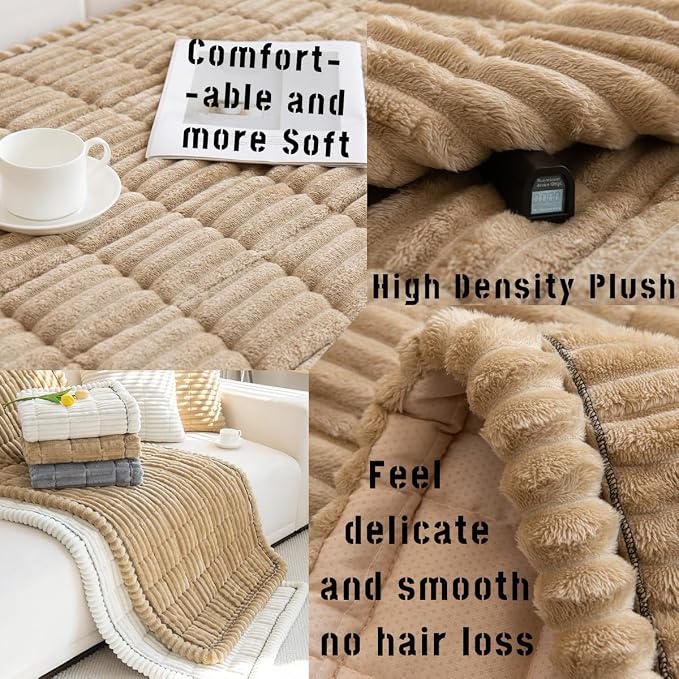 Sofa Cover Fuzzy Couch Cover for Pet, Couch Covers for Dogs Washable Non-Slip - Image 3