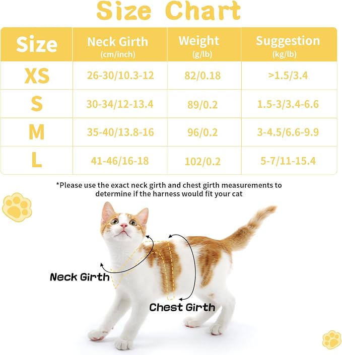 Cat Harness and Leash Set for Walking Escape Proof, Adjustable Kitten Harness - Image 2