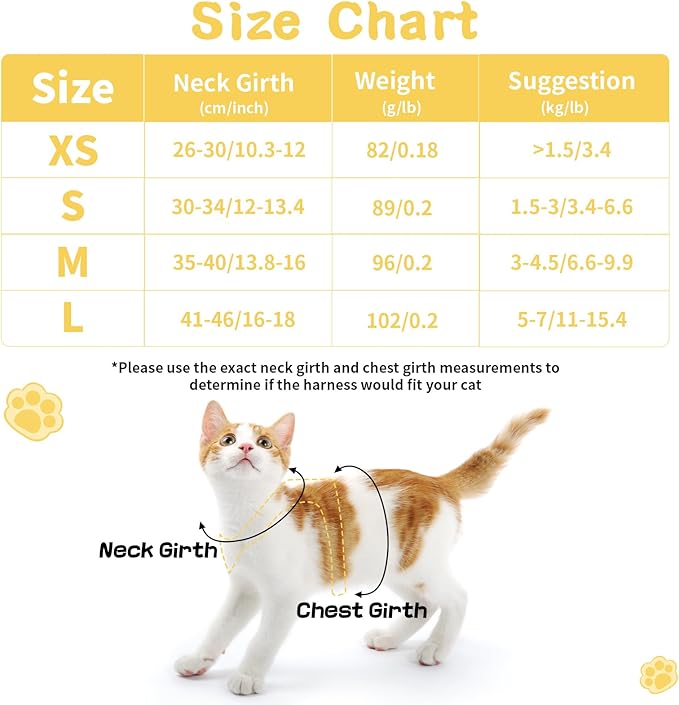 Cat Harness and Leash Set for Walking Escape Proof, Adjustable Kitten Harness - Image 2