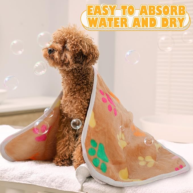 Chumia 18 Pcs Fleece Pet Blanket Soft Warm Sleep Mat Fluffy Cute Puppy Supplies - Image 6