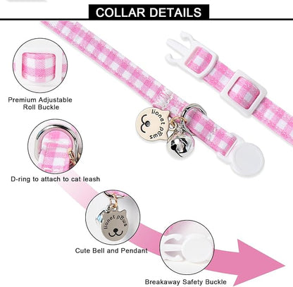 Lionet Paws 2pcs Pack Cotton Cat Collar, Breakaway Buckle - Image 4