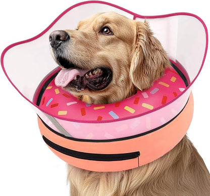 Supet Raised Inflatable Dog Cone Collar to Stop Licking, Soft Dog Cone by Supet