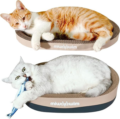 3PSC Cat Scratcher Cardboard, Oval Cat Scratch Pad Bowl Nest - Image 5