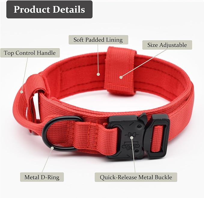 Tactical Dog Collar, Adjustable Military Training Nylon Dog Collar - Image 2