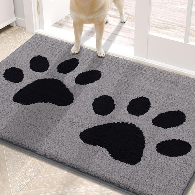Buganda Dog Door Mat for Muddy Paws, Absorbent Dirt Trapper Washable Indoor by Buganda