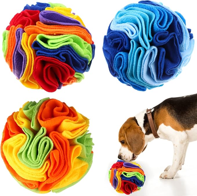 Droutti 3 Pcs Snuffle Ball for Dogs Stress Relief Interactive Dog Snuffle Ball by Droutti