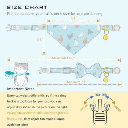 Faygarsle 2 Pack Chicken Pattern Cat Collar Set - Image 2