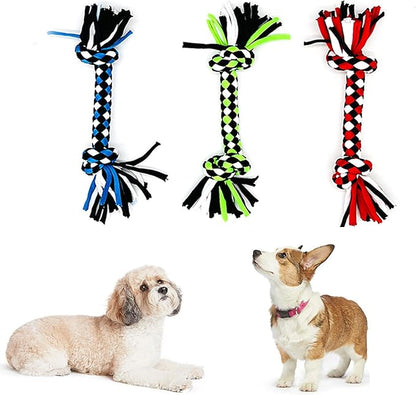 Dog Rope Toys for Small Dogs， Double Knot Ropes Puppy Chew Toys， Cotton Pet by Unknown