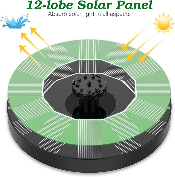 AISITIN Solar Bird Bath Fountain Pump, Solar Fountain Pump - Image 5