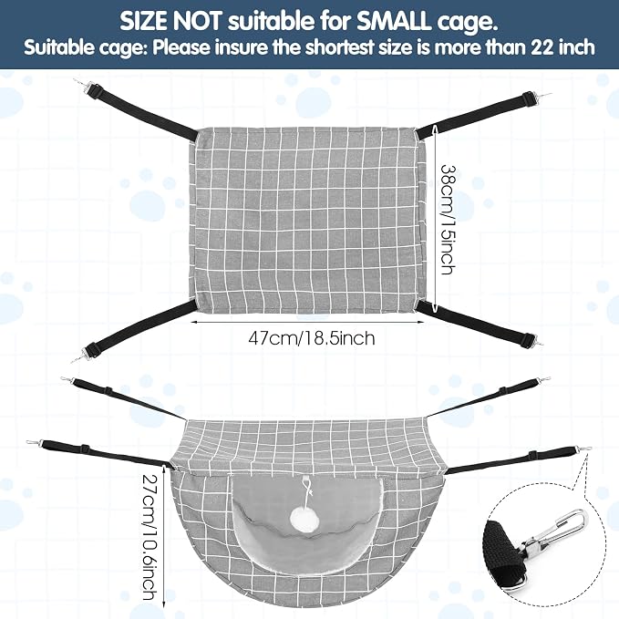 2Pcs Cat Hammock for Cage, Double Layer Cat Hanging Hammock for Cage, Soft - Image 2