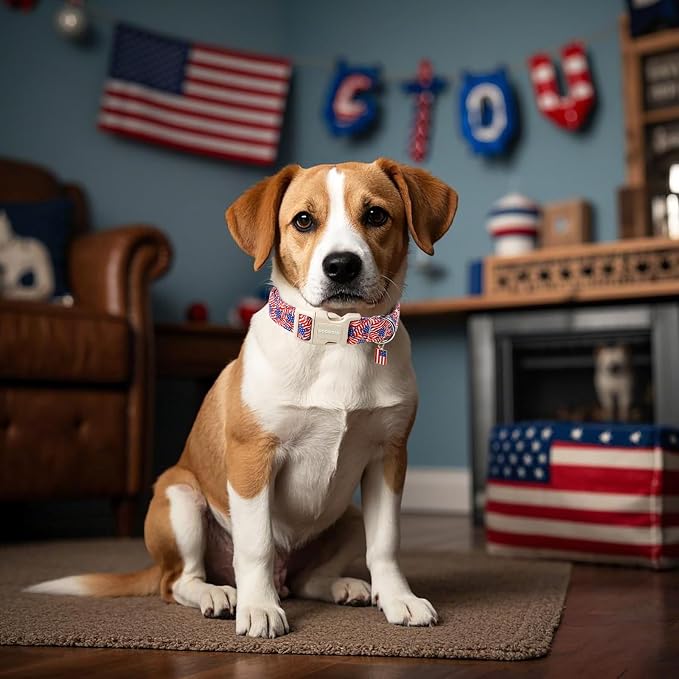DOGWONG American Flag Dog Collar, Patriotic Independence Day Dog Collar Soft - Image 5