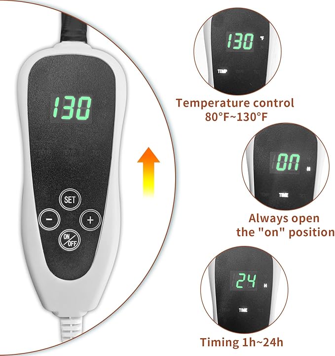 Pet Heating Pad 22x18 in with Smart Thermostat Switch and Power Line Protection - Image 4