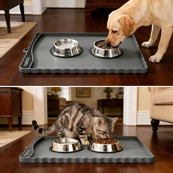 Dog Food Mat 20" x 15", Waterproof Silicone Pet Feeding Mat - Image 5