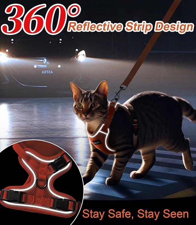 Cat Harness and Leash for Walking Escape Proof Soft Adjustable Cat Leash - Image 6